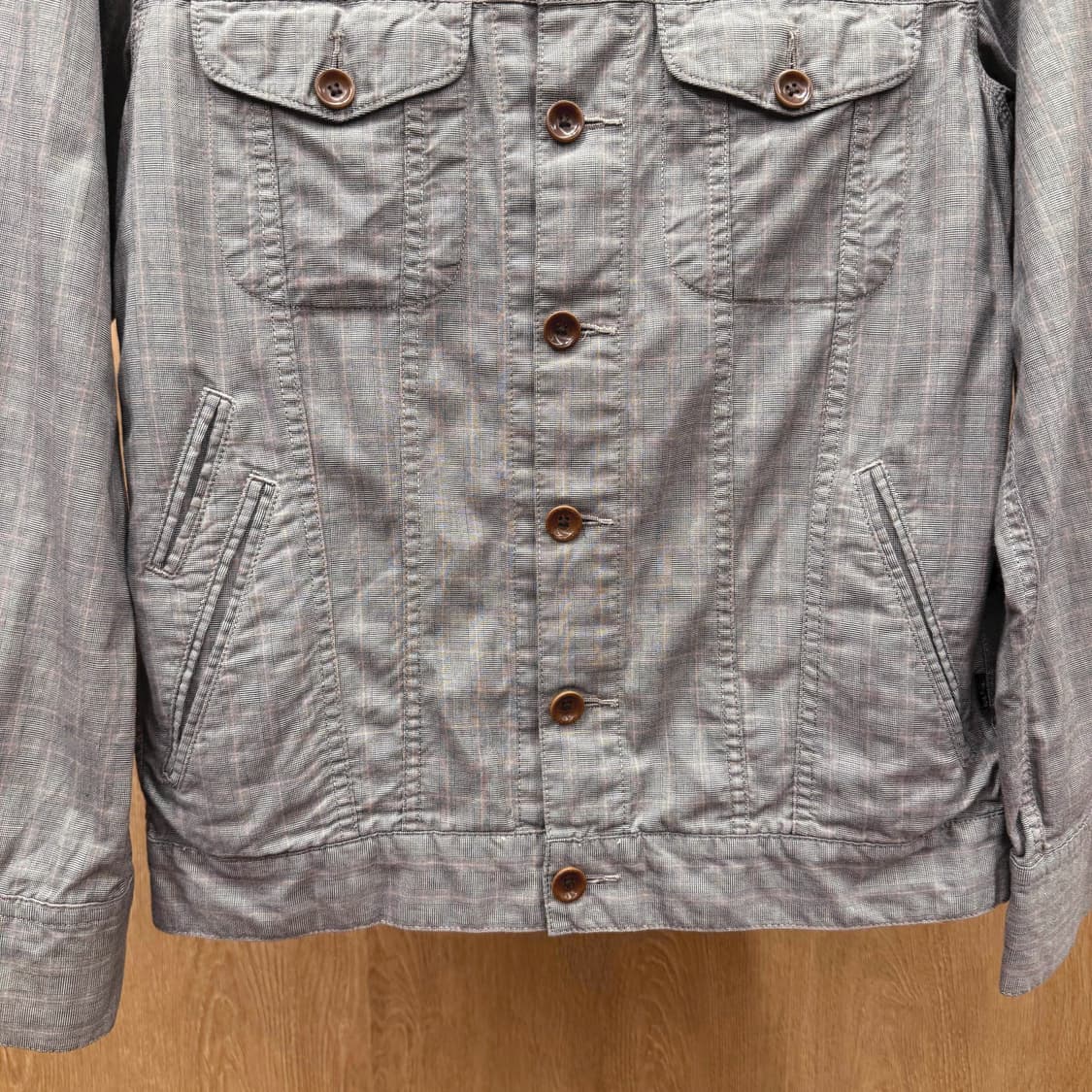 폴스미스 진스 코튼 긴팔 셔츠 자켓 더블 포켓 버튼 디테일 그레이 상품이미지5