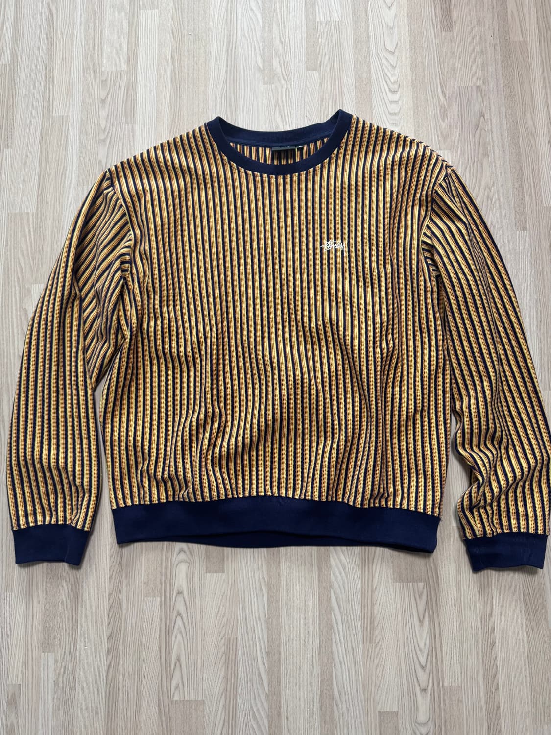 스투시 버티컬 닷 스트라이프 롱슬리브 크루넥 네이비　XXL 상품이미지1