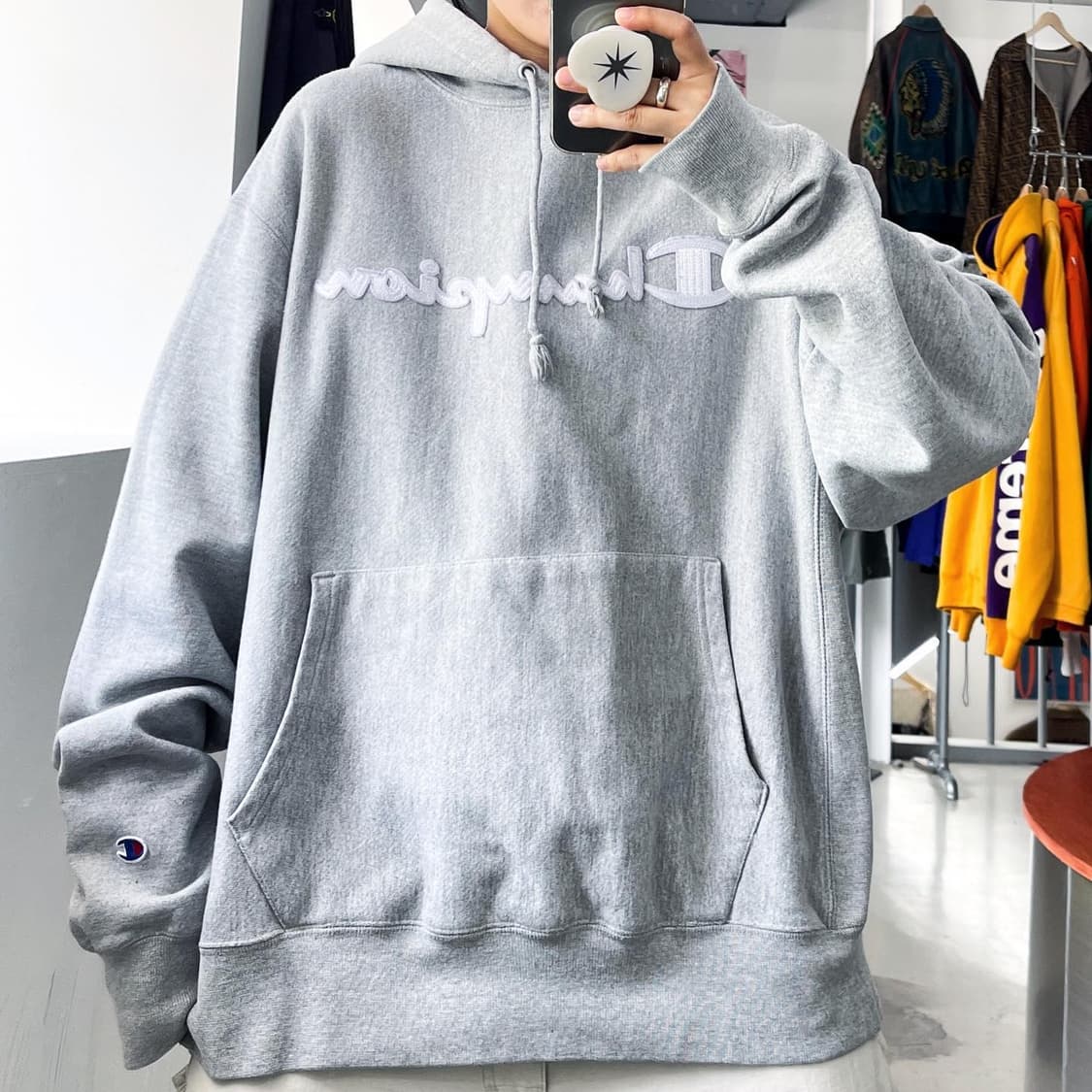 챔피언 리버스 위브 스펠아웃 헤비스웻 후드티 상품이미지1