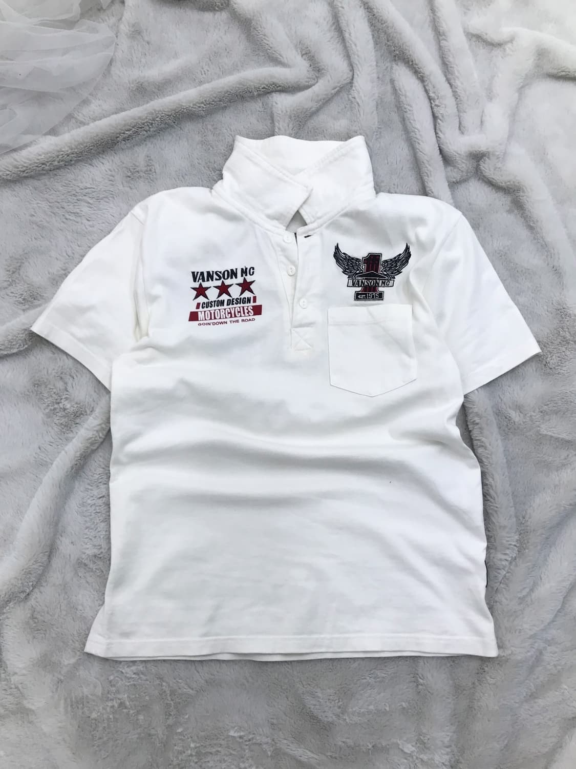 < Vanson Leathers Embroidery PK T-shirt  상품이미지10