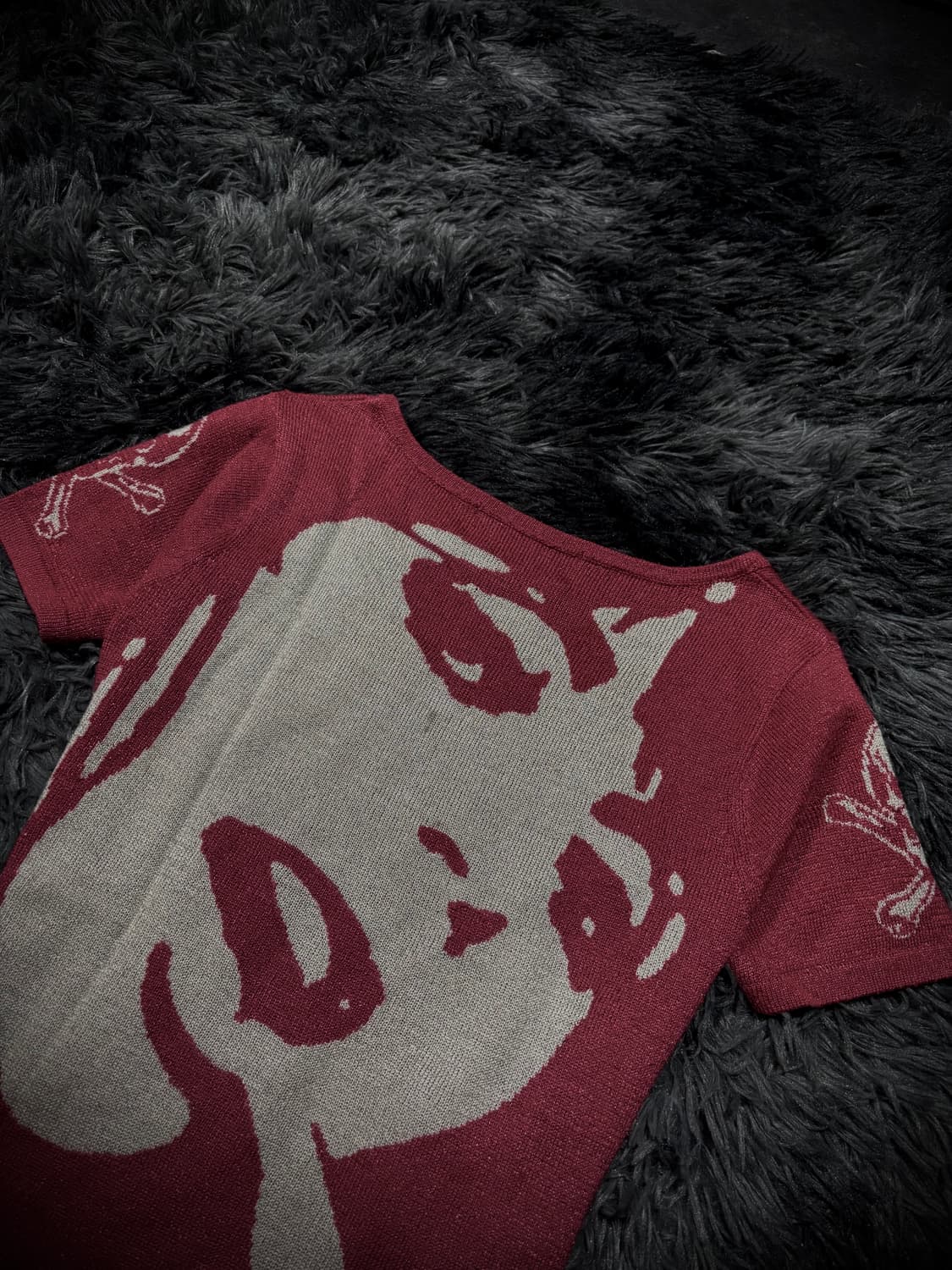 Hysteric Glamour 등판 걸프린팅 니트 반팔티셔츠 상품이미지5