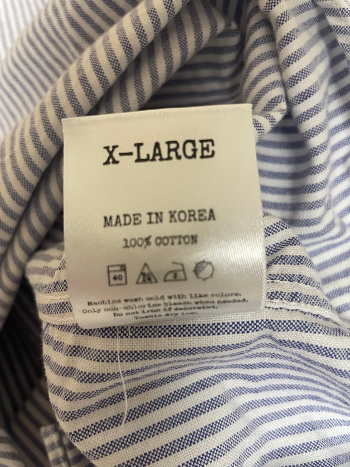 [XL] 프랭크제이 옥스포드 스트라이프 셔츠 블루 상품이미지5