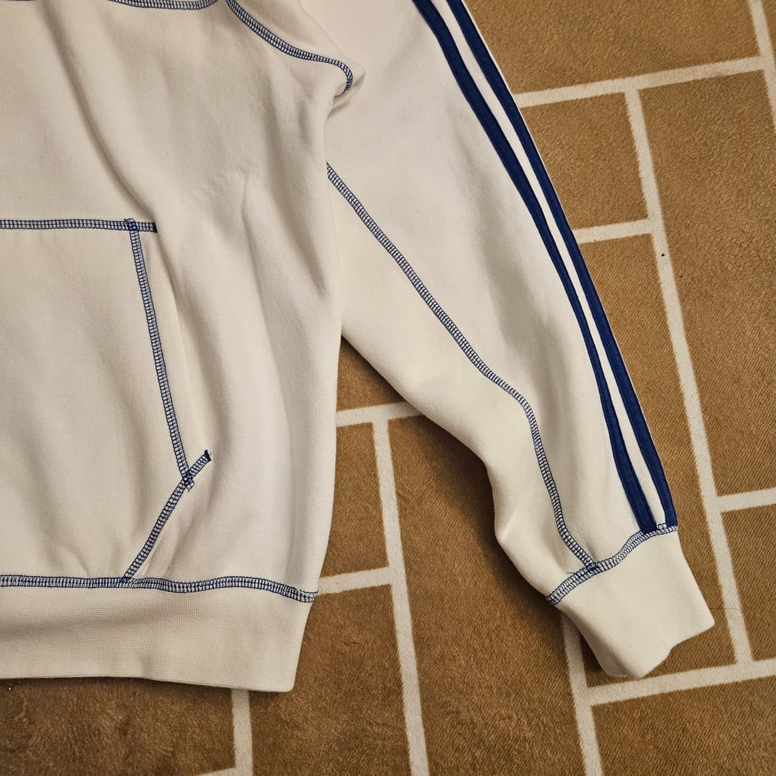 아디다스(Adidas) 블루 스티치 기모 후드 L size 상품이미지4