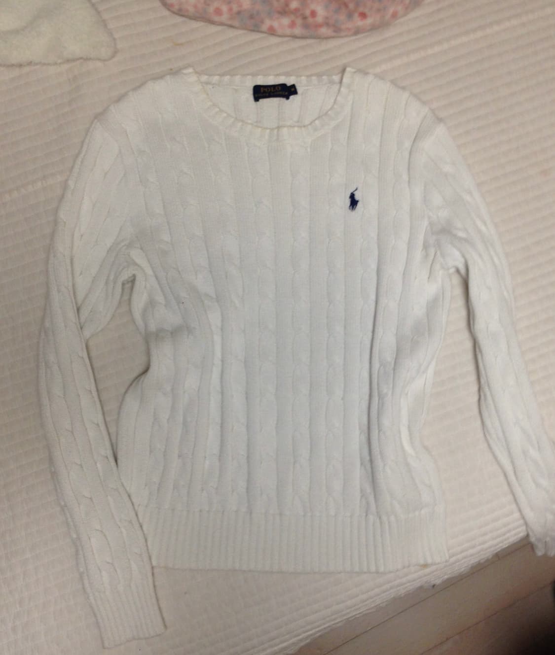 빈티지 폴로 랄프로렌 케이블 화이트 니트 M 상품이미지1