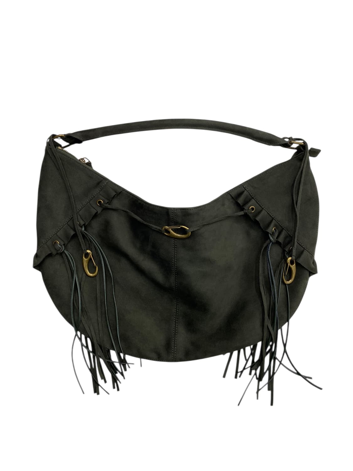 스컬프터 프린지 숄더백 카키 상품이미지1