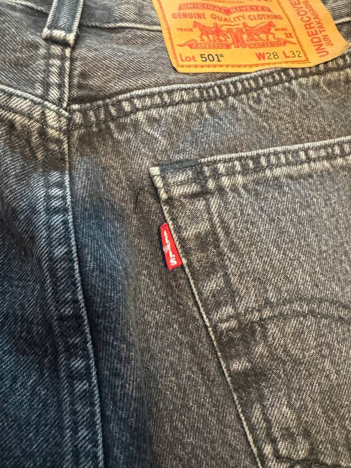 언더커버 리바이스 501 GIZ 데님 진 청바지 블랙 상품이미지2