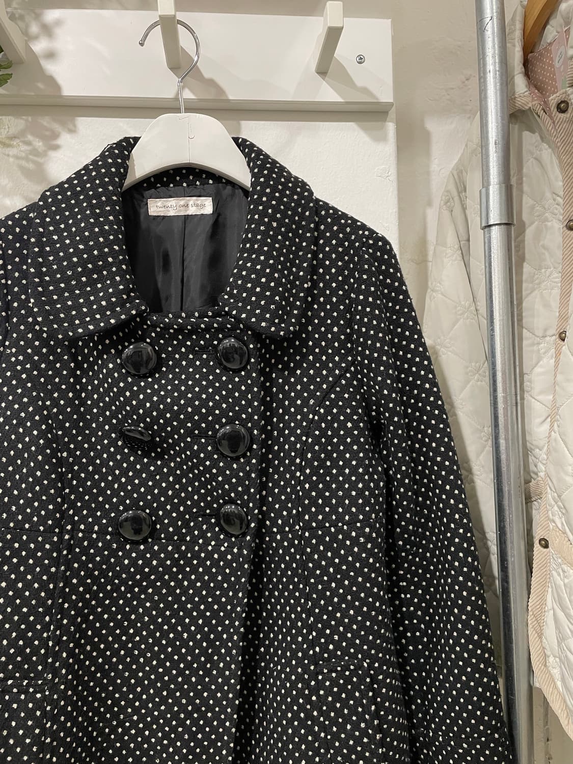 사와코 도트 더블 코트 상품이미지8