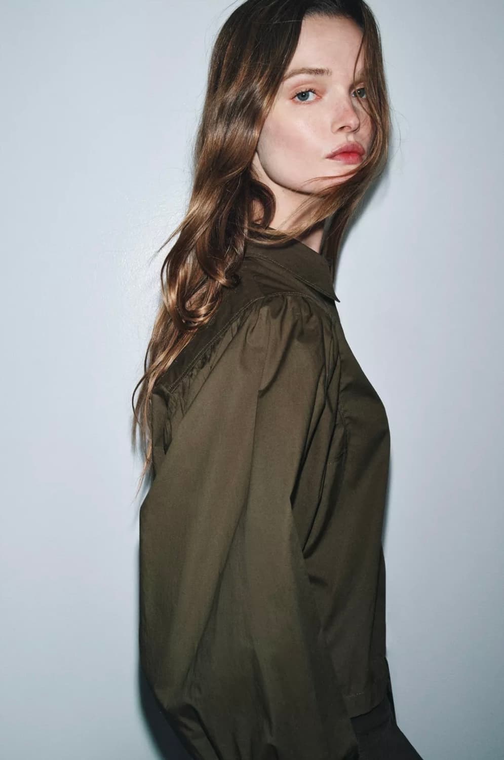 <새상품>ZARA 자라 벌룬 슬리브 포플린 셔츠 S 상품이미지5