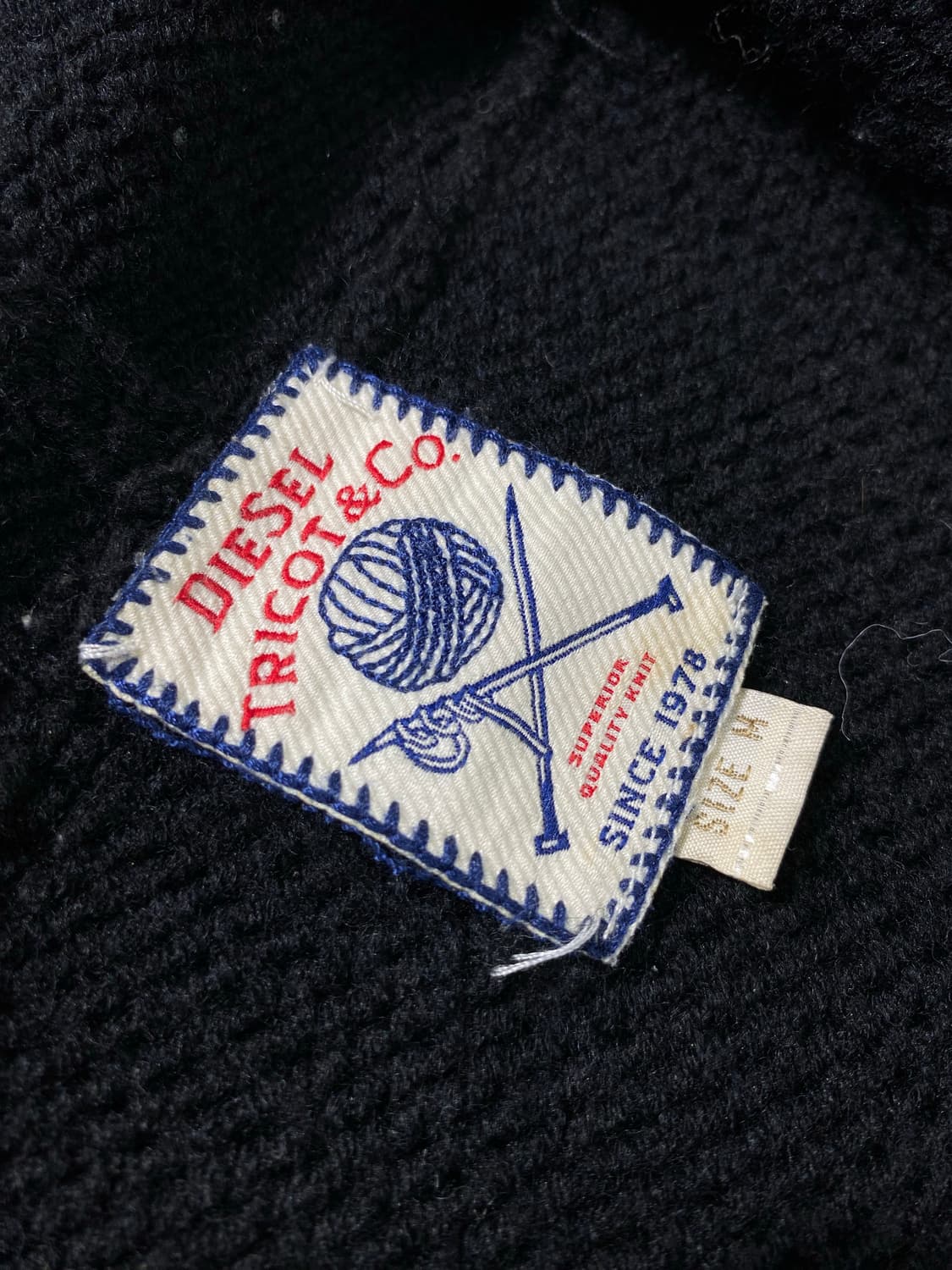 [M] Diesel 디젤 블랙 더플 후드 니트집업 자켓 상품이미지6