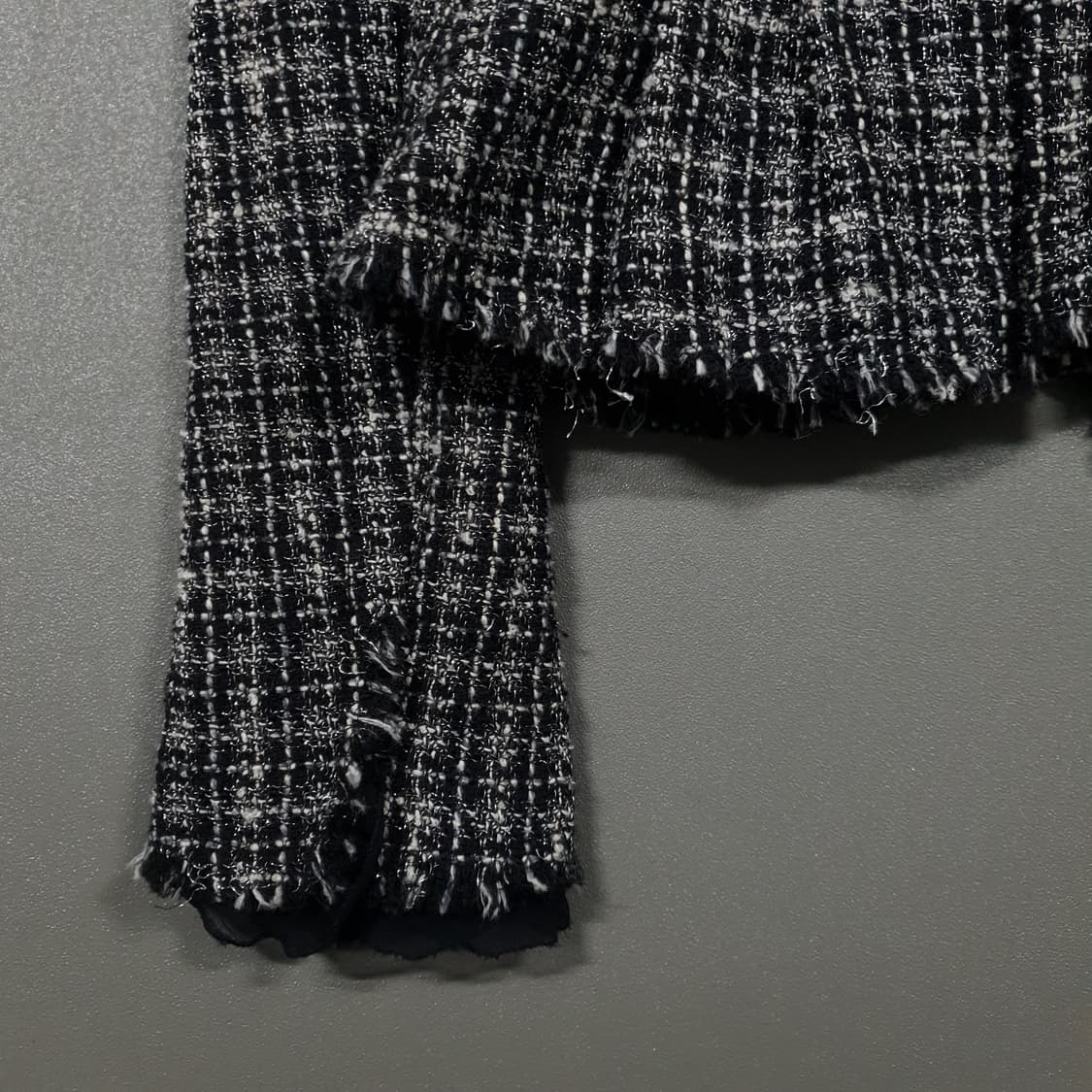 오즈세컨 레이스 블랙 튤립 울 실크 싱글 버튼 트위드 자켓 블랙 여성 S 상품이미지8