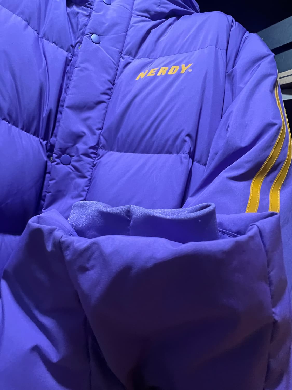 널디 보라색 롱패딩 L사이즈 상품이미지3