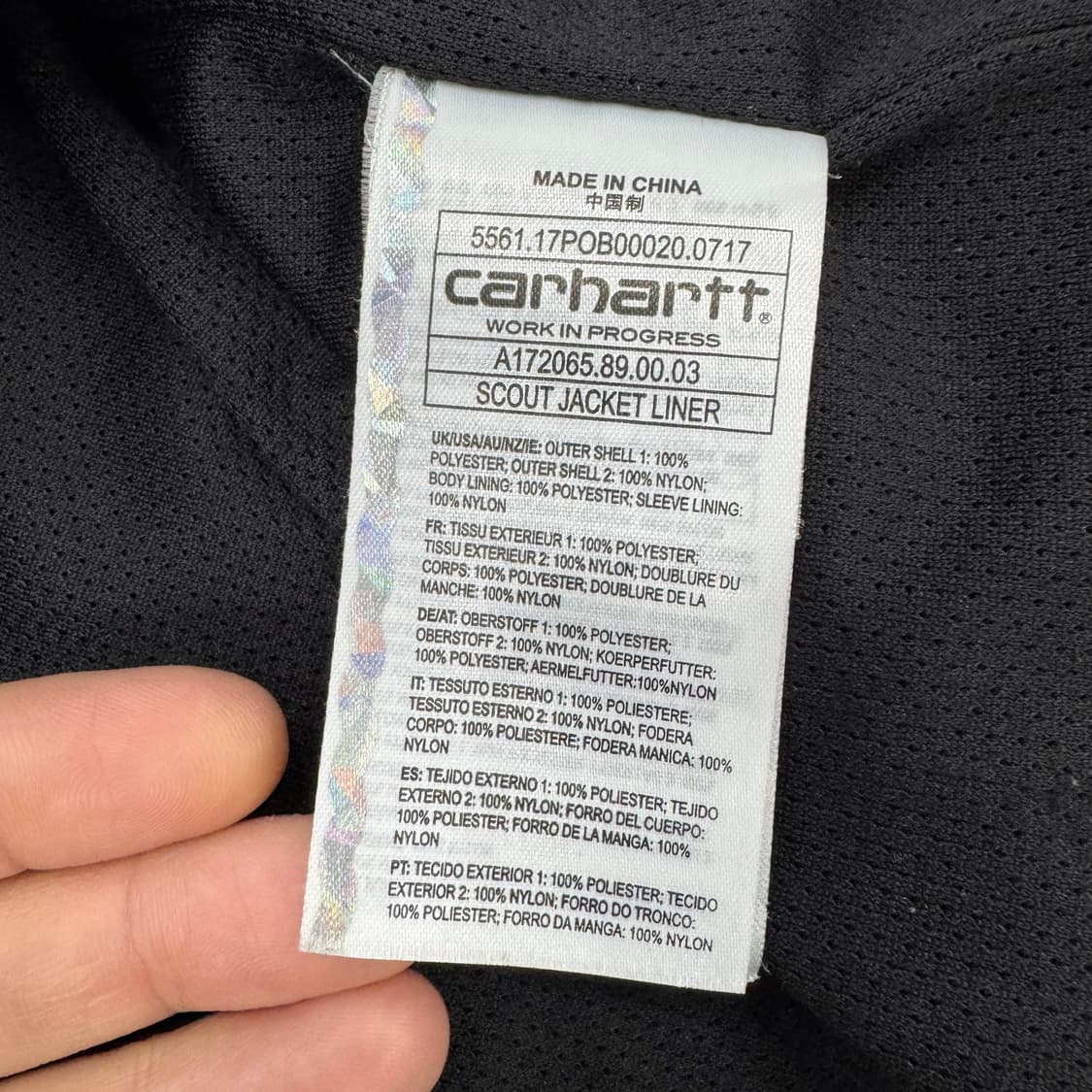 M(100) 칼하트 WIP 블랙 플리스 집업 자켓  상품이미지9