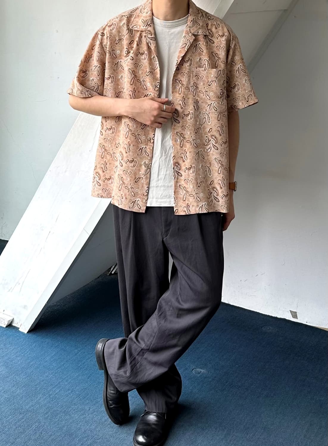 Light fabric design pattern H/S shirt 상품이미지10