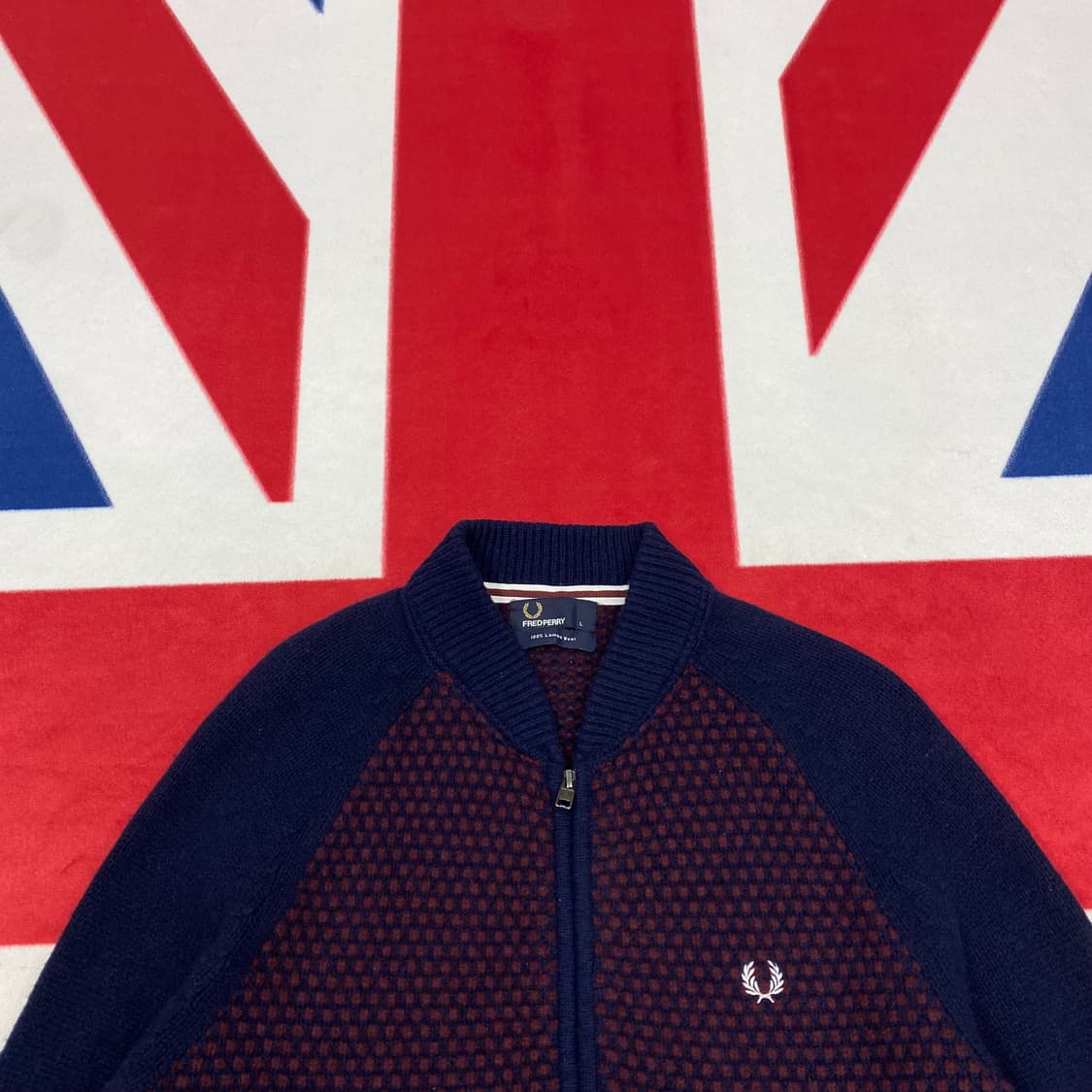 프레드페리 니트집업 L 상품이미지3