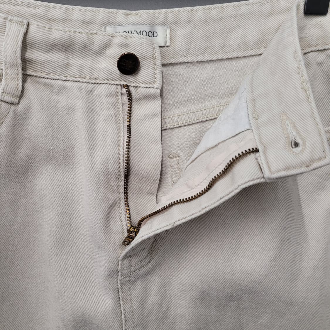 SlowMood 슬로우앤드 데님 롱스커트 화이트 상품이미지3