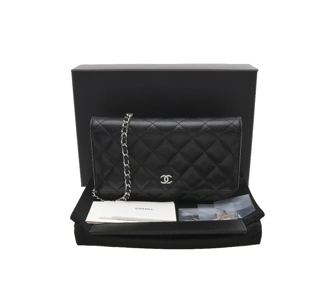 [S급] 샤넬 클래식 그레인드 카프스킨 & 실버 메탈 체인 판매합니다!! 상품이미지1