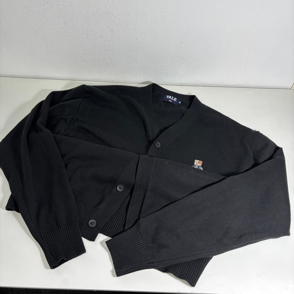 M 예일 블랙 루즈핏 면 가디건 상품이미지2