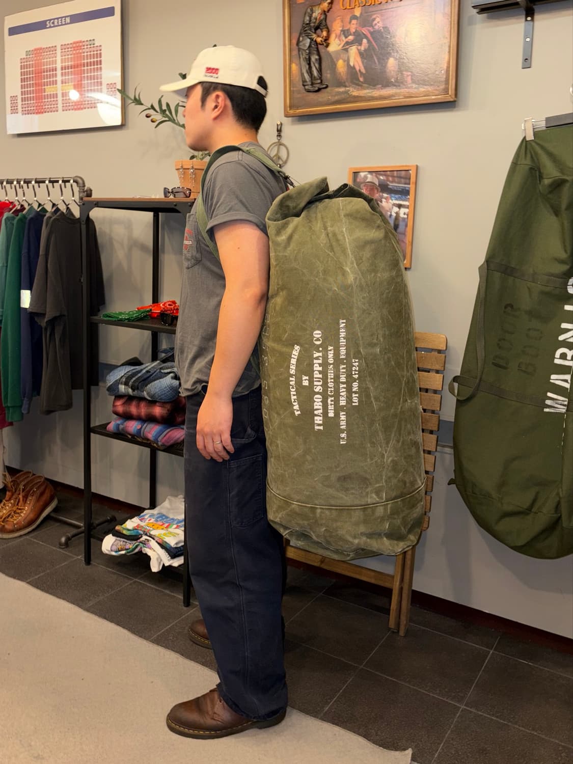 60-70‘s US Army stencil duffle bag 상품이미지4