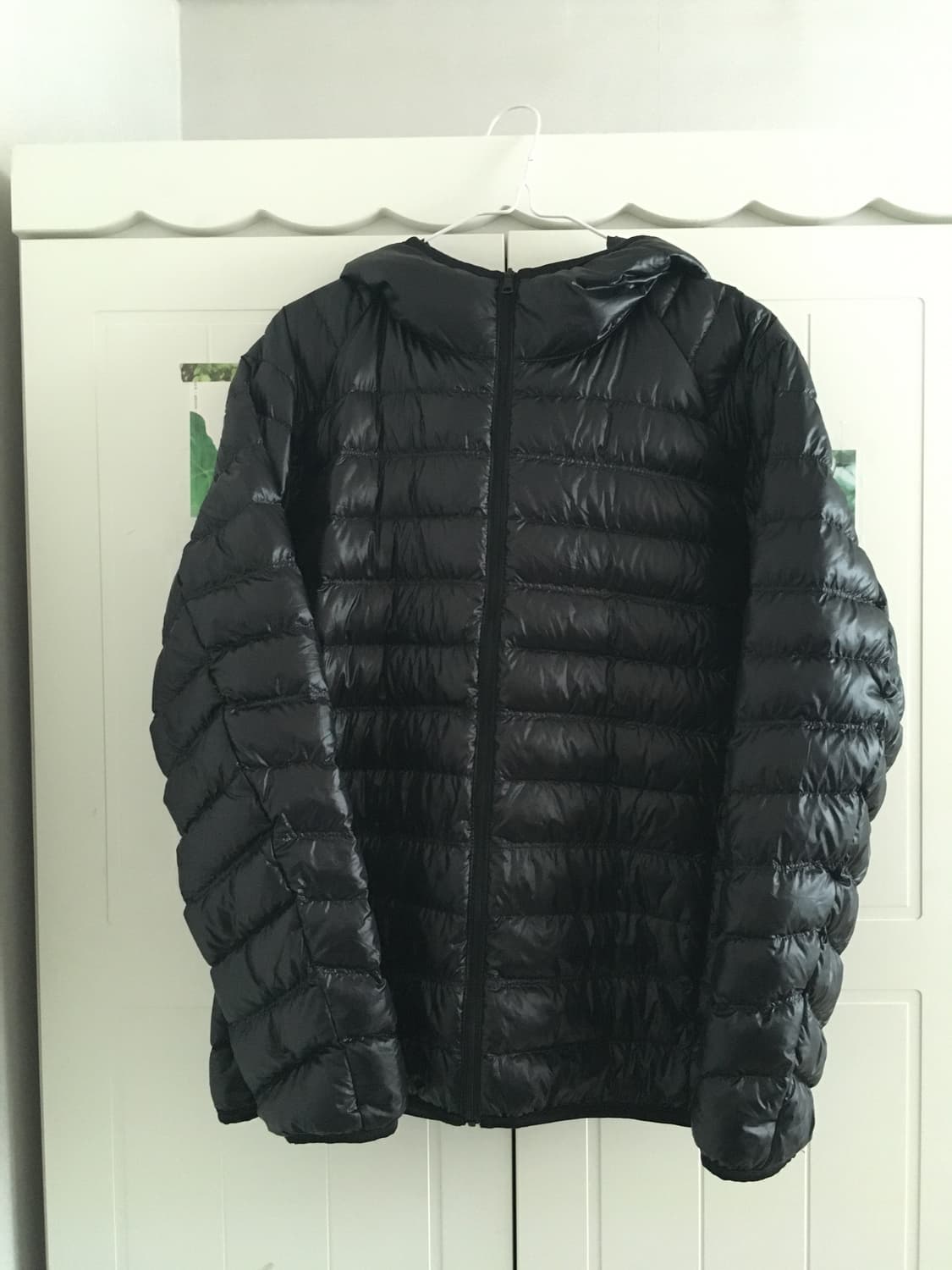 (S) 유니클로 후드 경량패딩 블랙 상품이미지5