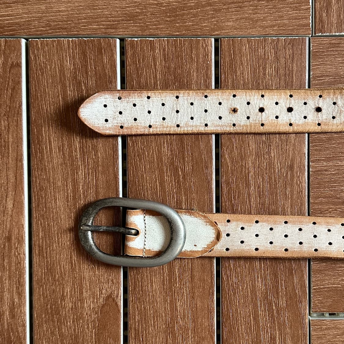 Vintage leather punching belt 상품이미지3