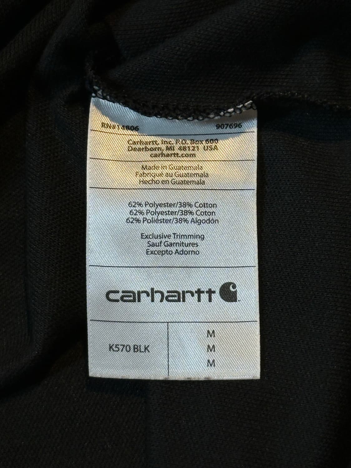 칼하트 CARHARTT 루즈핏 포켓 반팔 카라티 블랙 상품이미지5