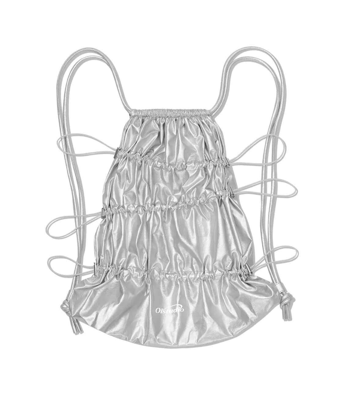 OIOI 코스모 로고 셔링 짐색 가방 실버 그레이 상품이미지1