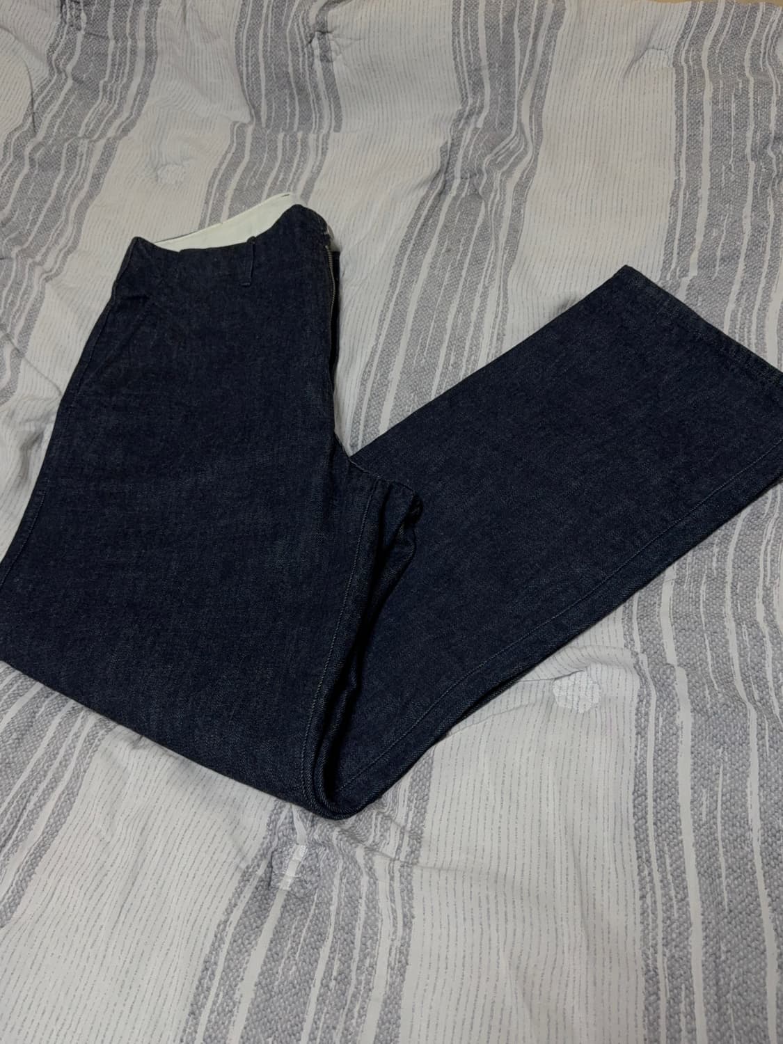 (3, 32) 포터리 원 워시드 와이드 데님 블루 상품이미지4