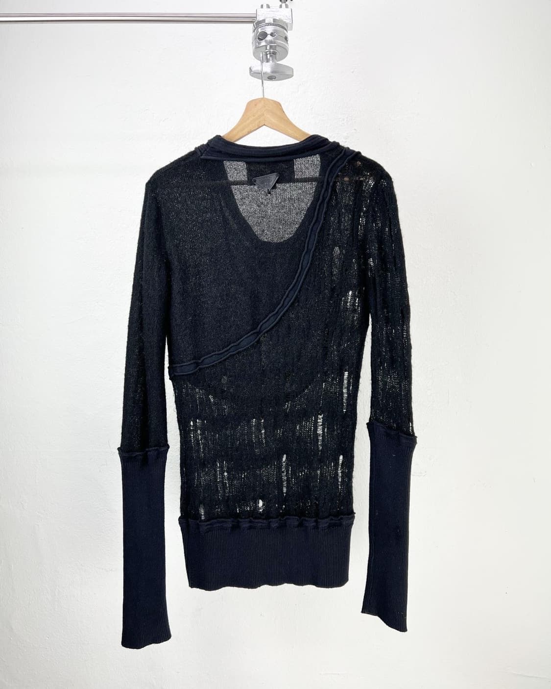 디젤 블랙 시스루 디테일 롱 슬리브 상품이미지5