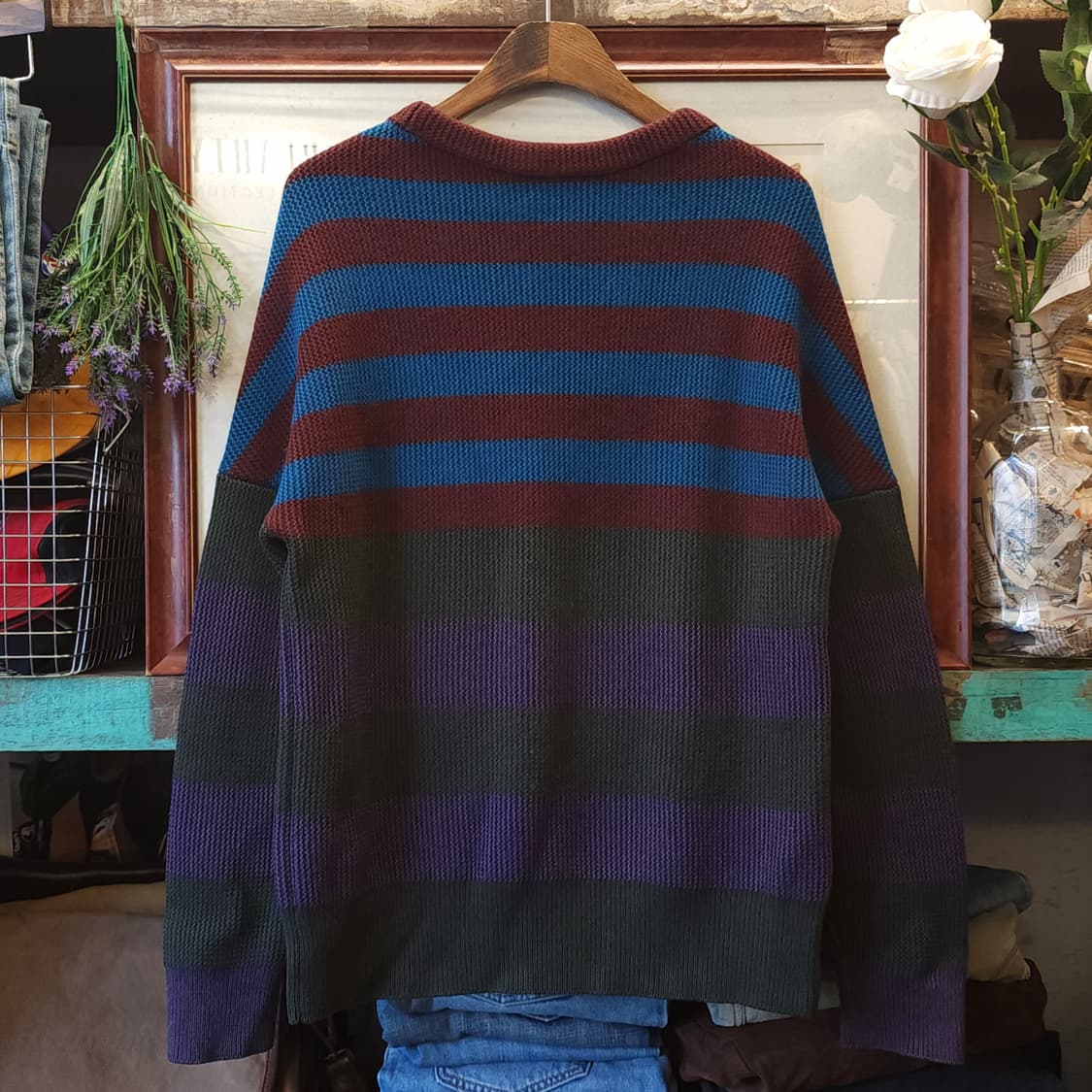 버버리 프로섬 헤비 니트 스웨터 컨트리 컬러블록 스트라이프 런웨이  L 상품이미지2