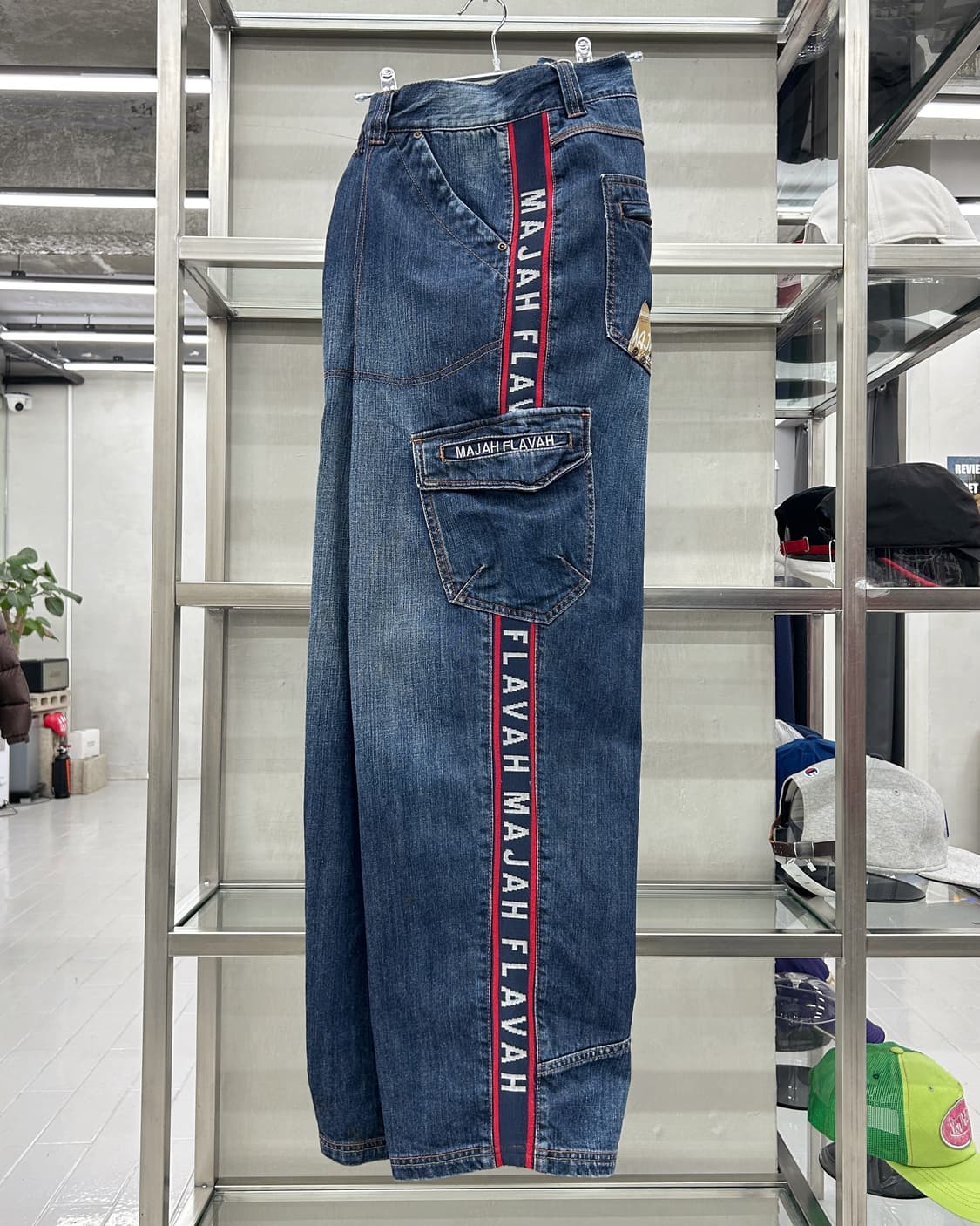 마자 플라바 00s 카고 포켓 워시드 데님 팬츠 상품이미지3