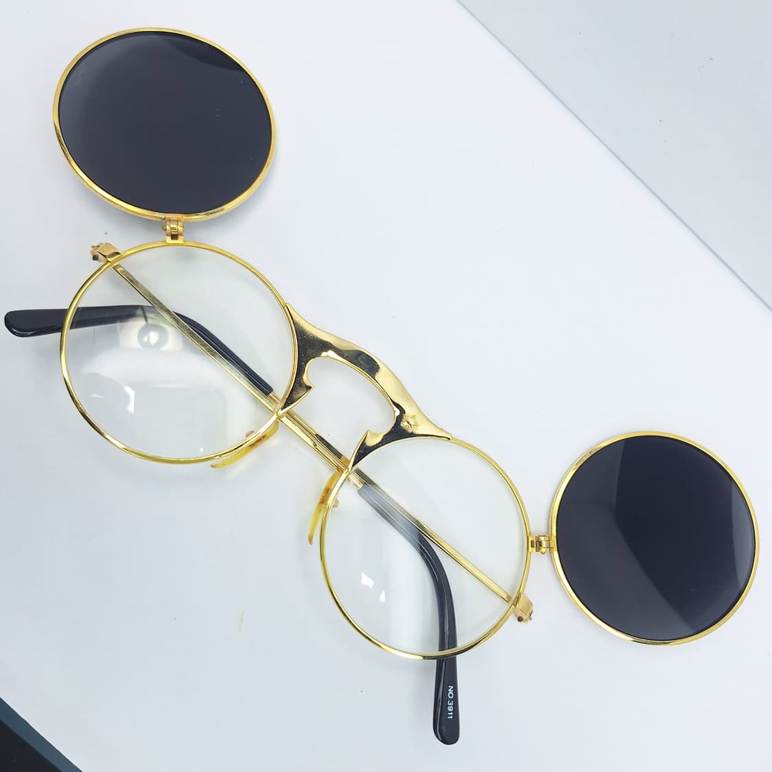 골드 플립 더블 렌즈 선글라스 안경/레옹 일본 수입 빈티지 클래식 레트로 상품이미지1