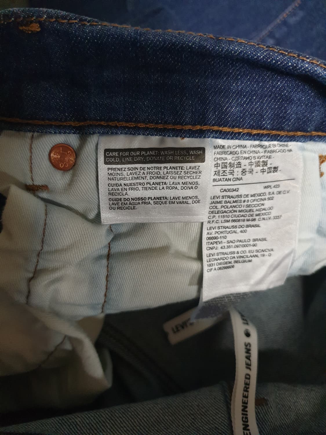 리바이스 슬림핏 엔지니어드 LEJ 502 스판 커브드 데님 팬츠 (28) 상품이미지7