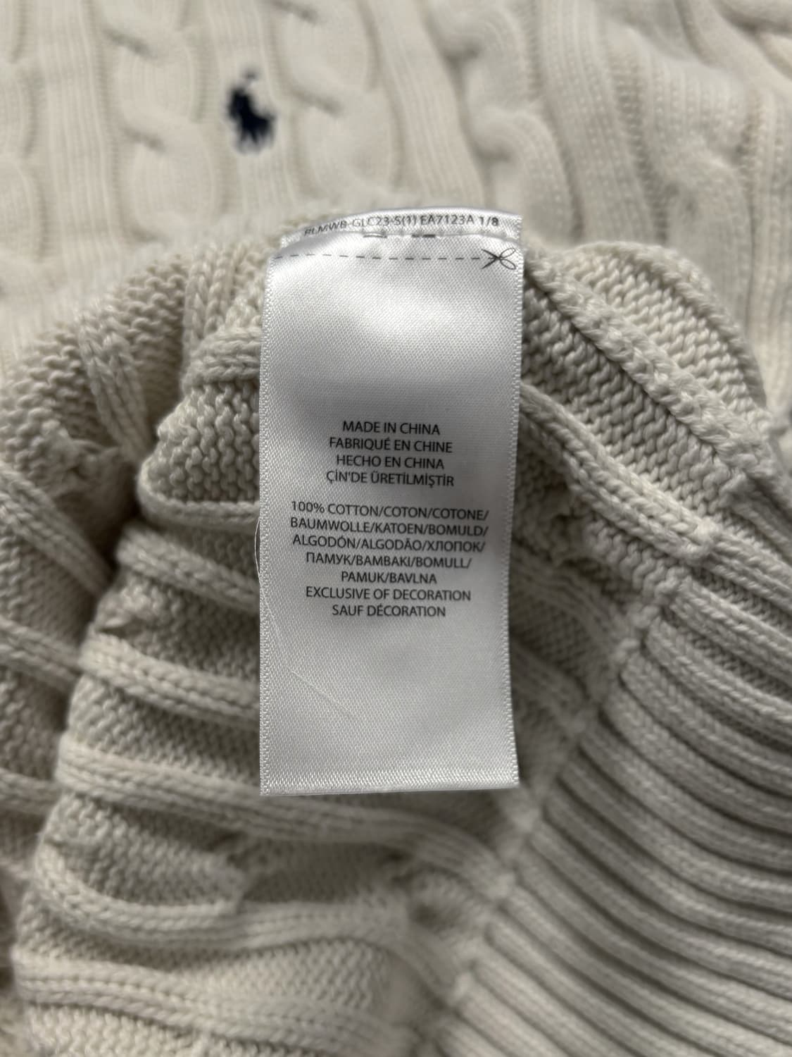 폴로 화이트 꽈배기 니트 상품이미지6