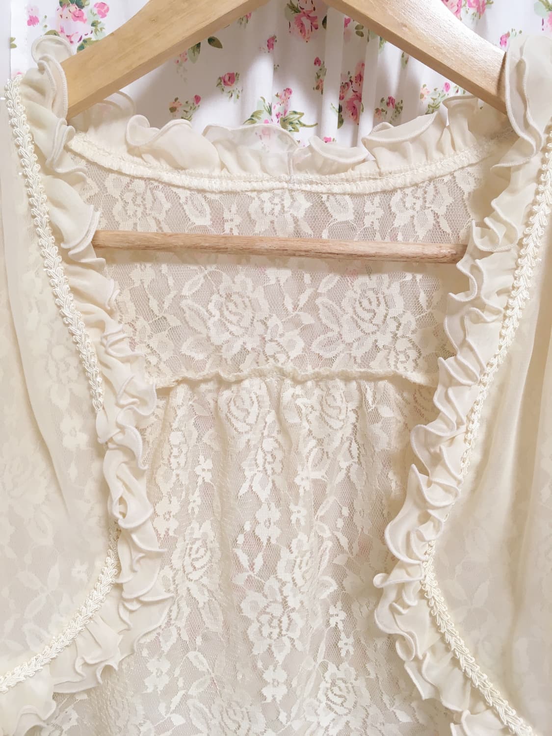 빈티지 엑시즈팜 로즈 레이스 볼레로 상품이미지3