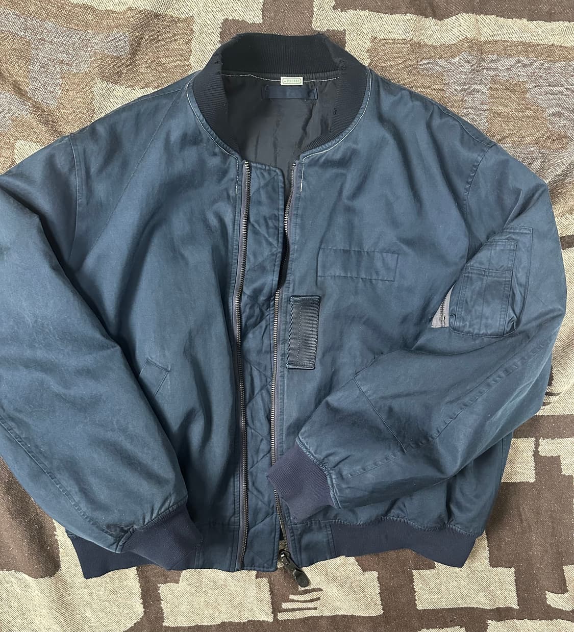 아프레쎄 빈티지 실크 플라이트 네이비 자켓 5사이즈 상품이미지1