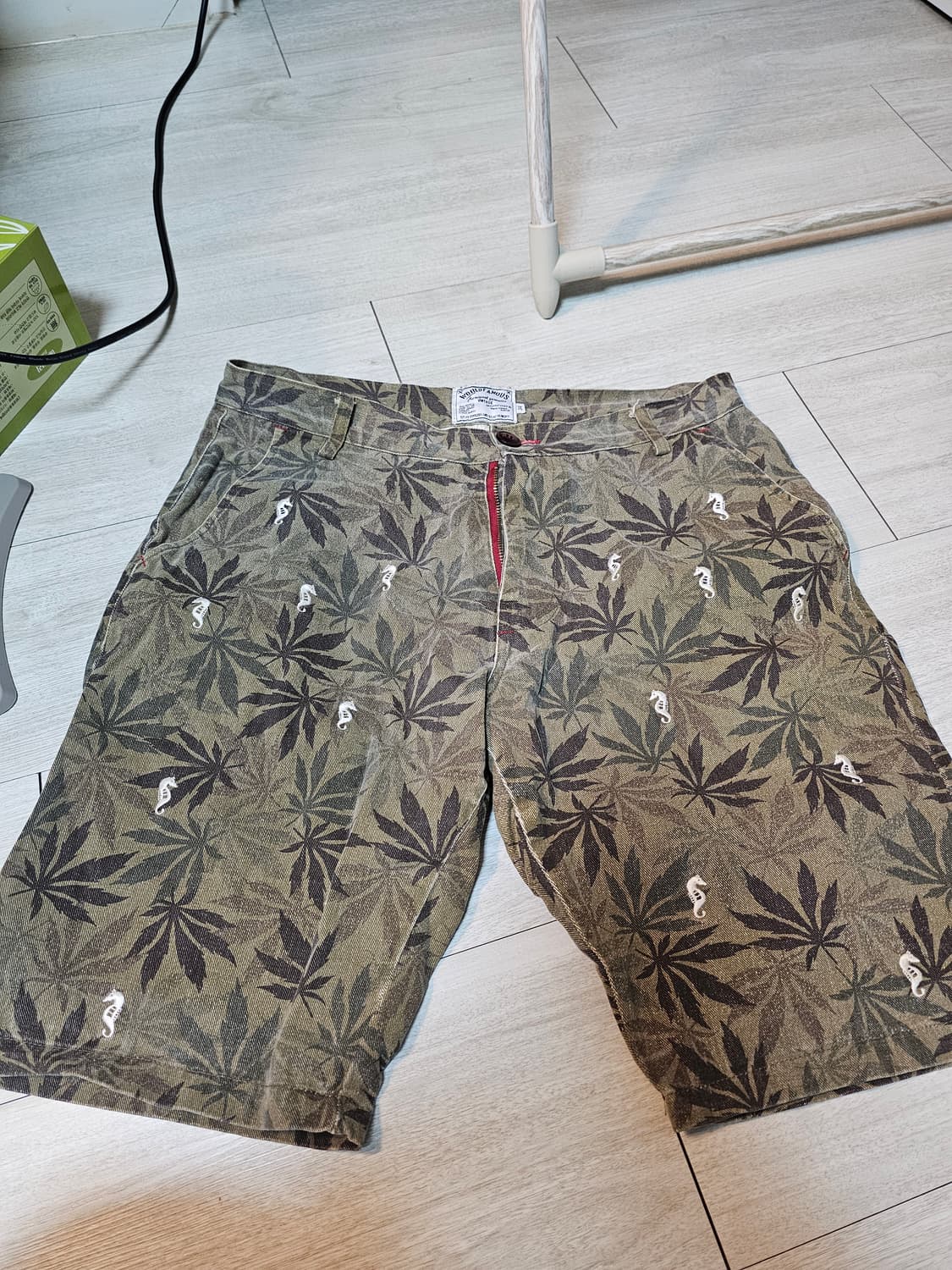 반바지 34사이즈 패턴 이뻐요 마리화나 패턴, 해마 자수 상품이미지2