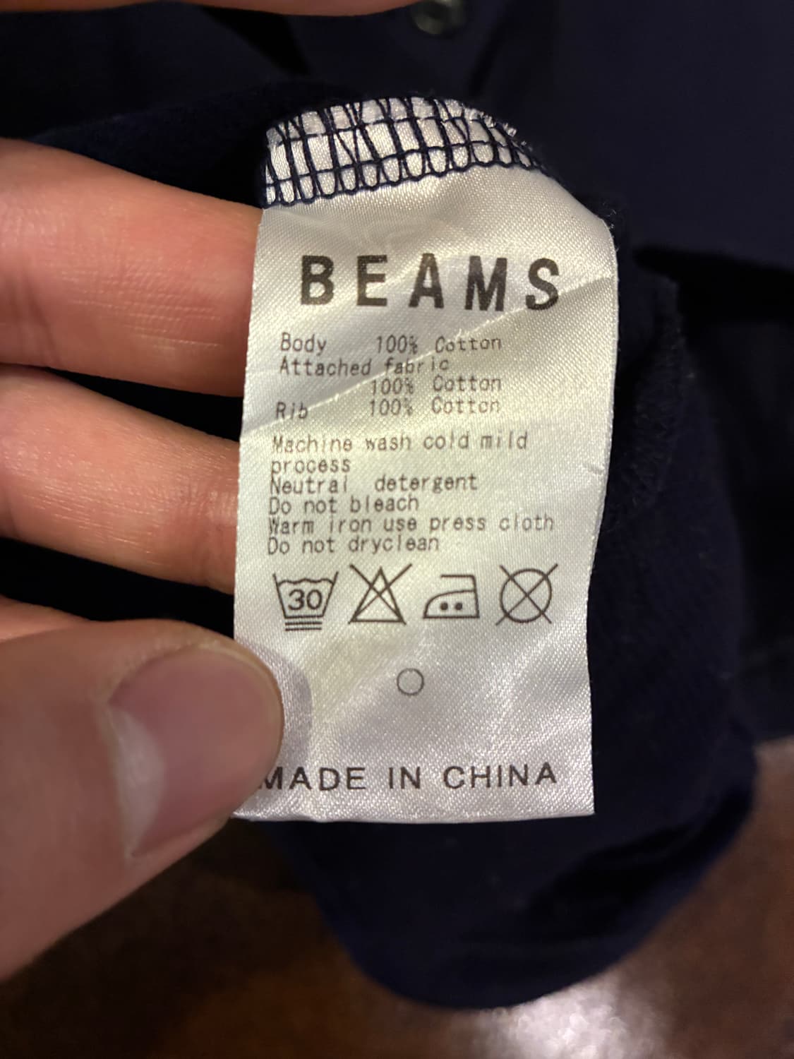 L) 빔즈 코튼 가디건 네이비 상품이미지4