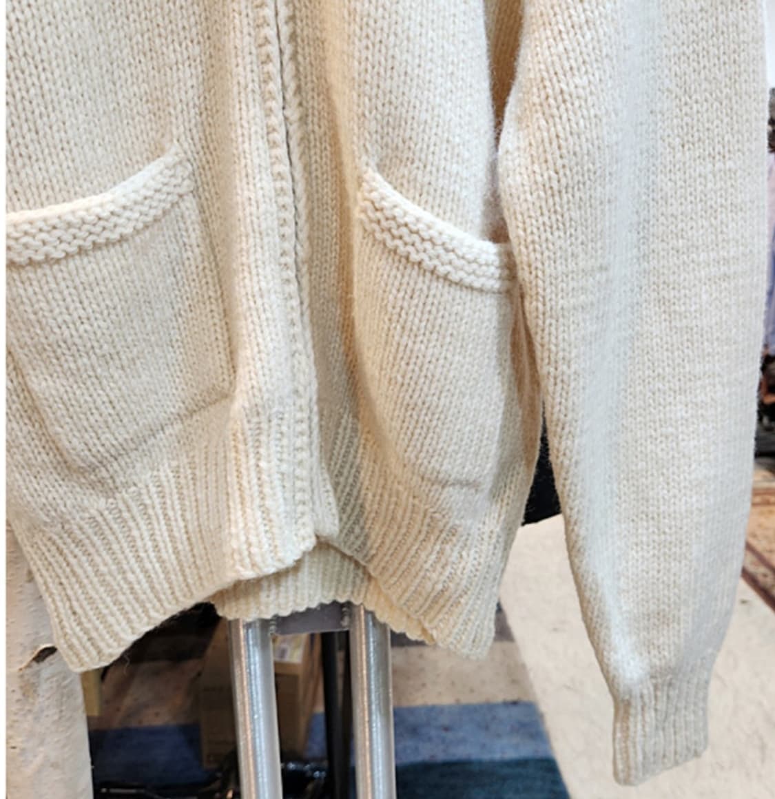 As rabbit 핸드메이드 아이보리 울 카라 집업 스웨터 상품이미지4