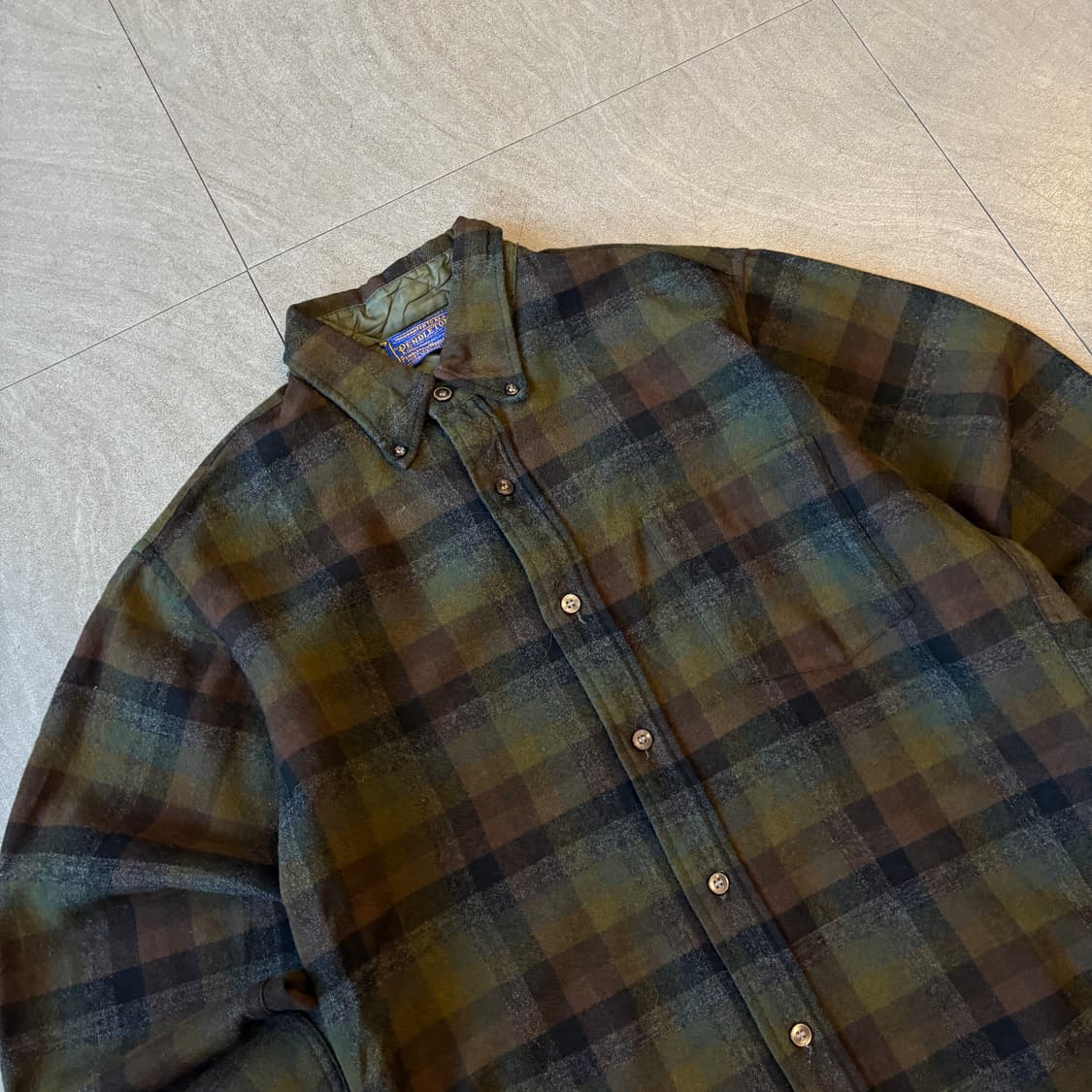 80년대 미국 생산 펜들턴 체크 울 셔츠 상품이미지2