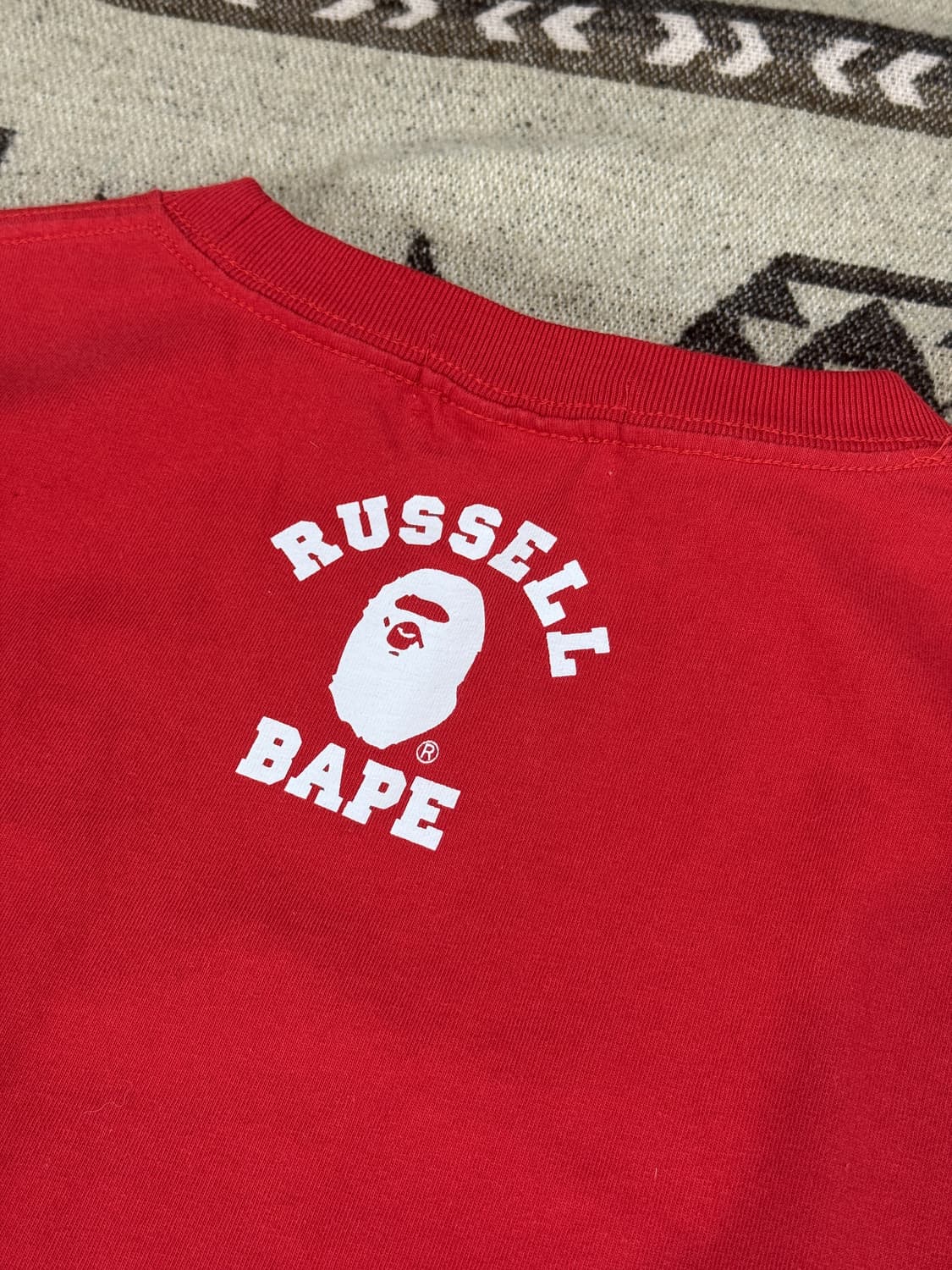 베이프x러셀 콜라보 반팔 레드 L 상품이미지9
