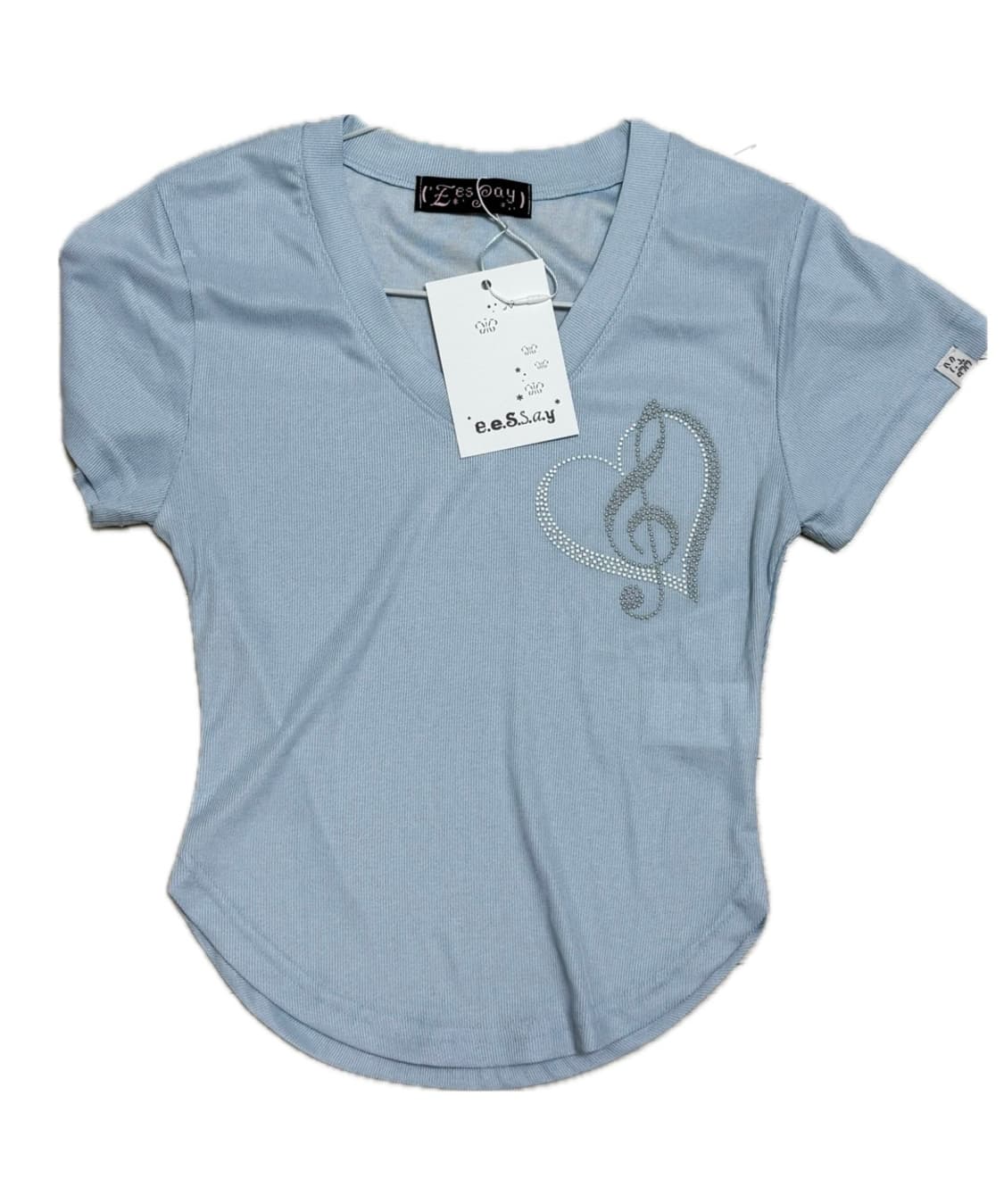 에세이 하트 탑 스카이블루 상품이미지1