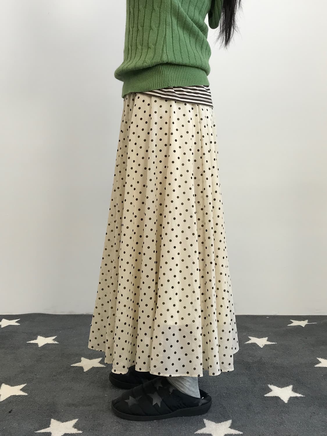 'United Arrows' Polka Dot Flare Skirt 상품이미지2