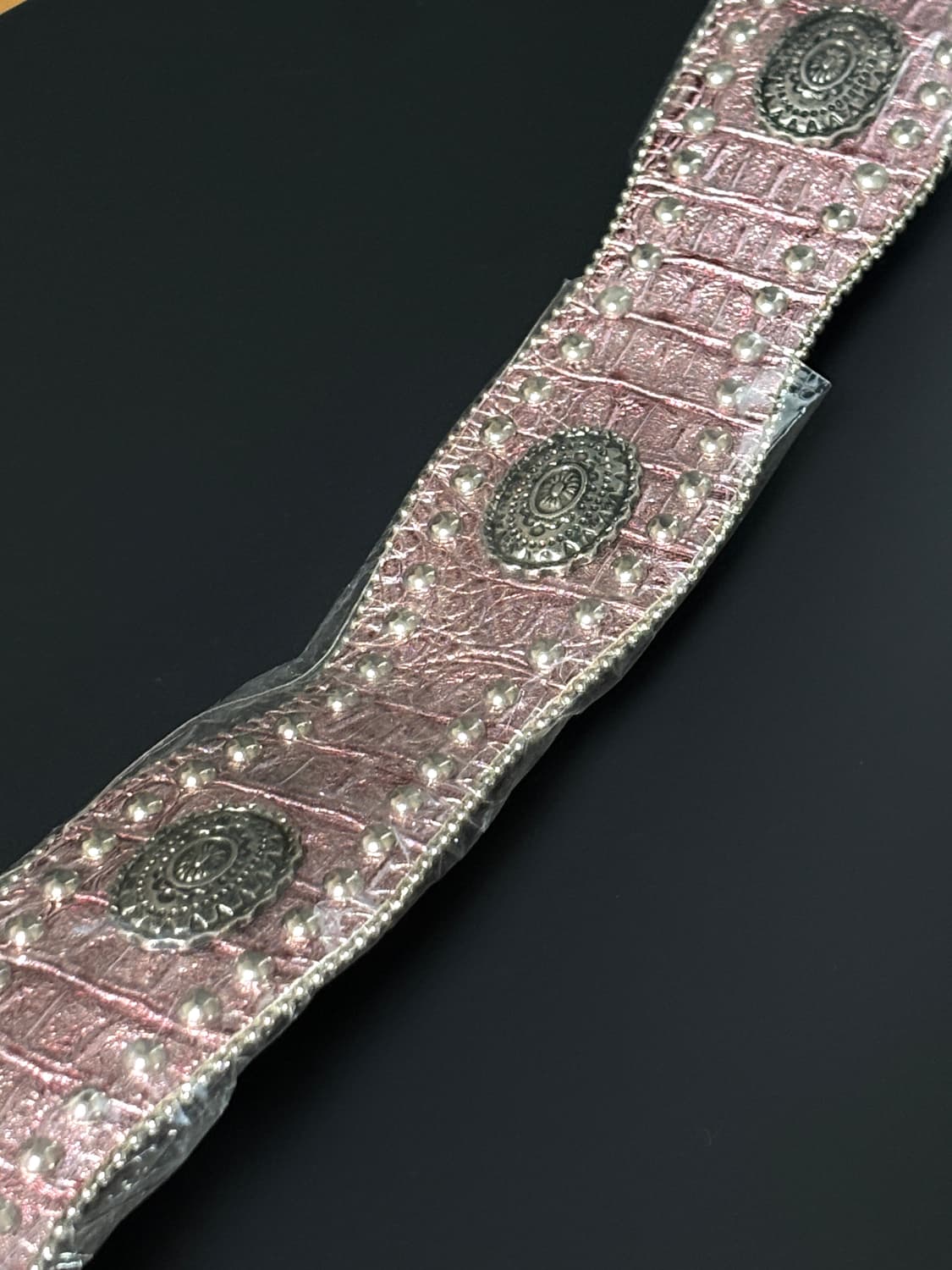 핑크 큐빅 포인트 빈티지 벨트 상품이미지2