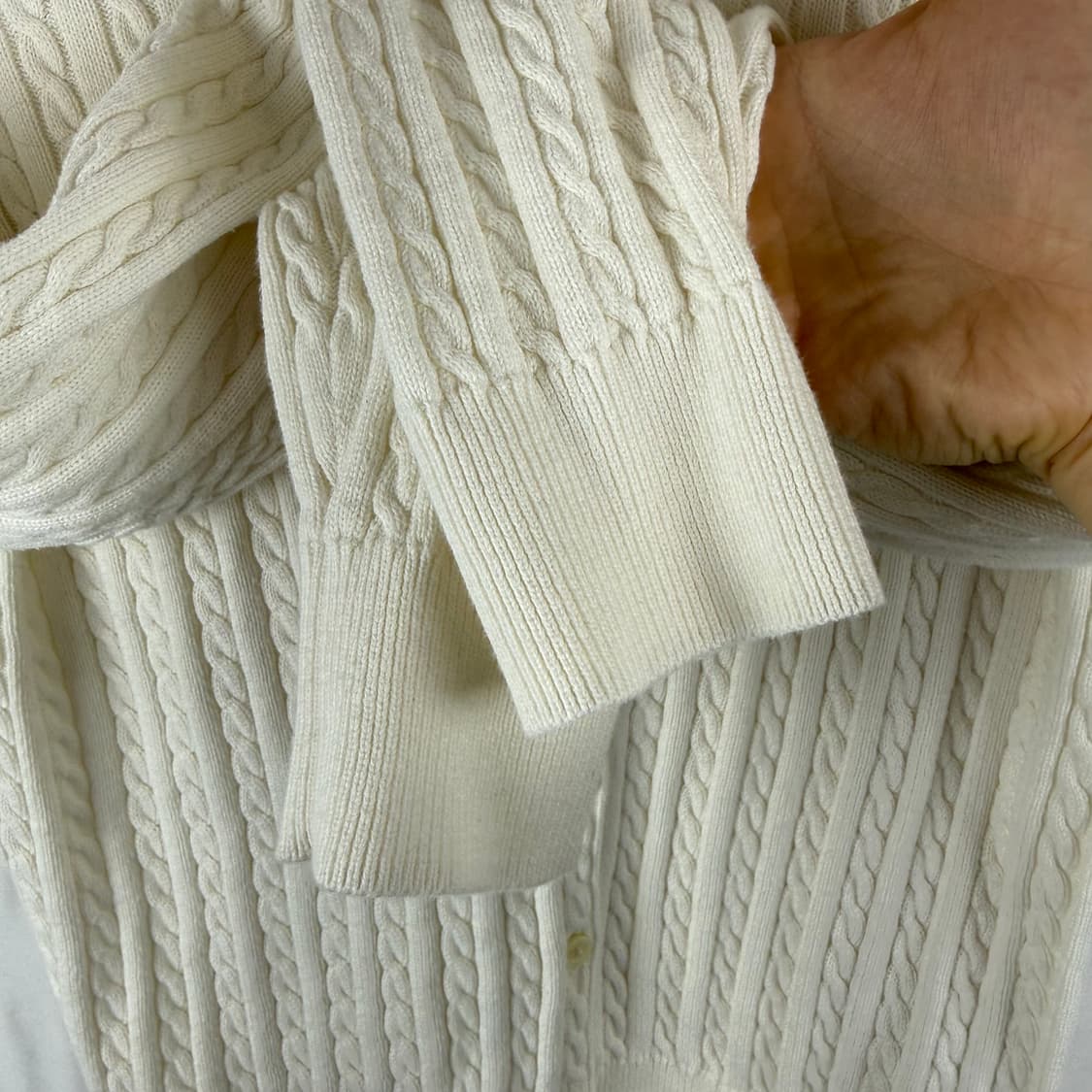  (무료배송)L) 폴로랄프로렌 키즈/우먼스 케이블 크롭 가디건 아이보리 상품이미지4