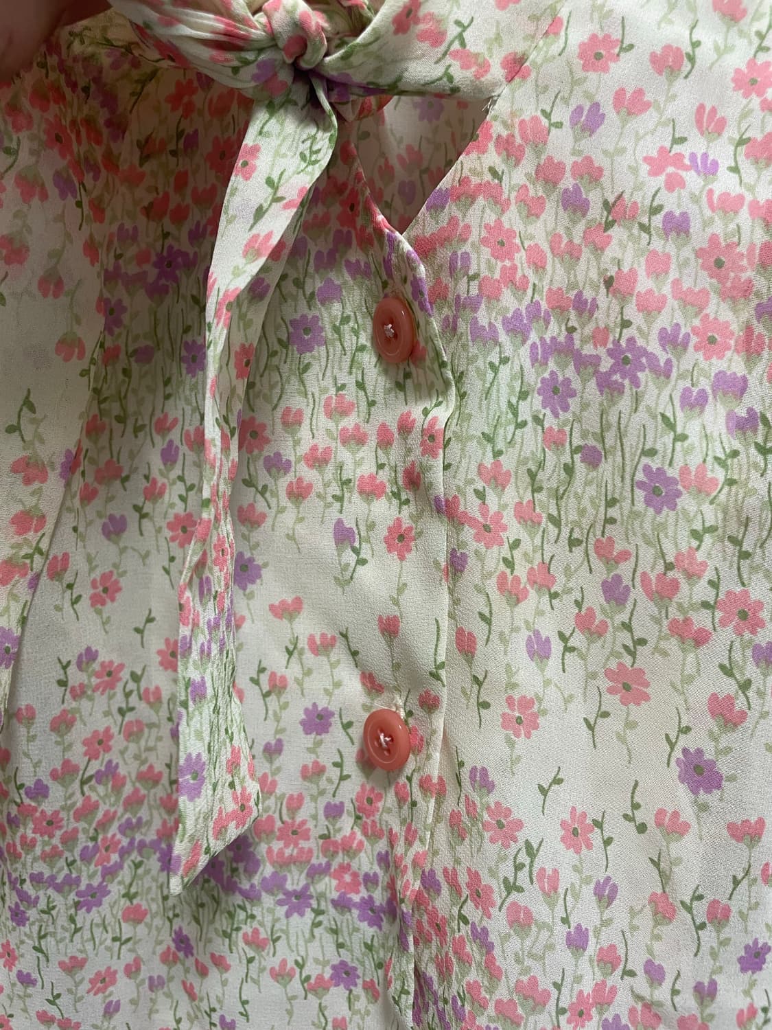 꽃무늬블라우스flower pattern ribbon blouse 상품이미지4