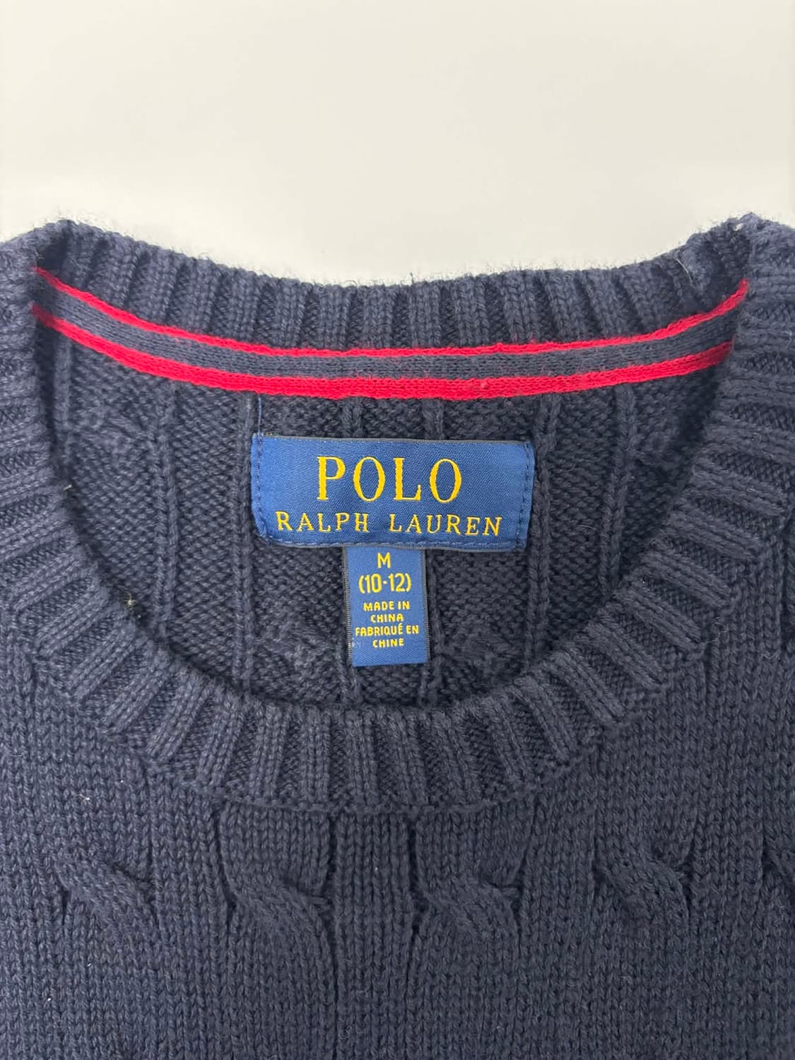 폴로 랄프로렌 네이비 케이블 크루넥 니트(M) 상품이미지4