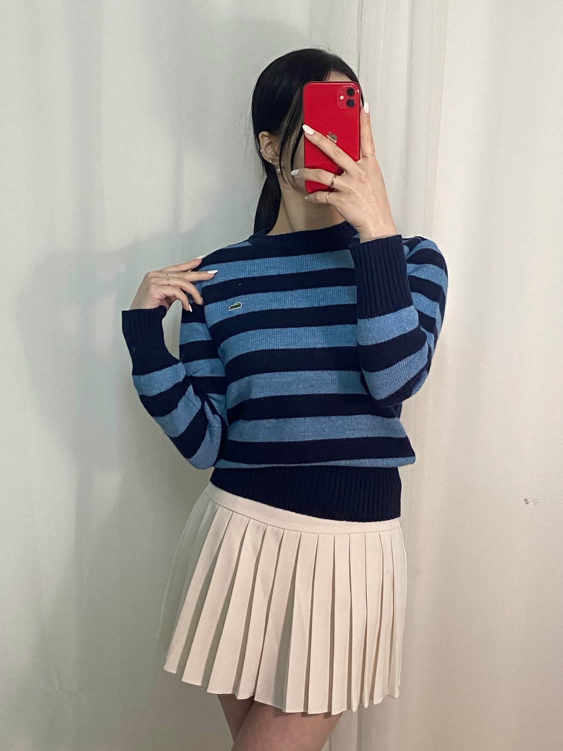 라코스테 스트라이프 와펜 니트 상품이미지2