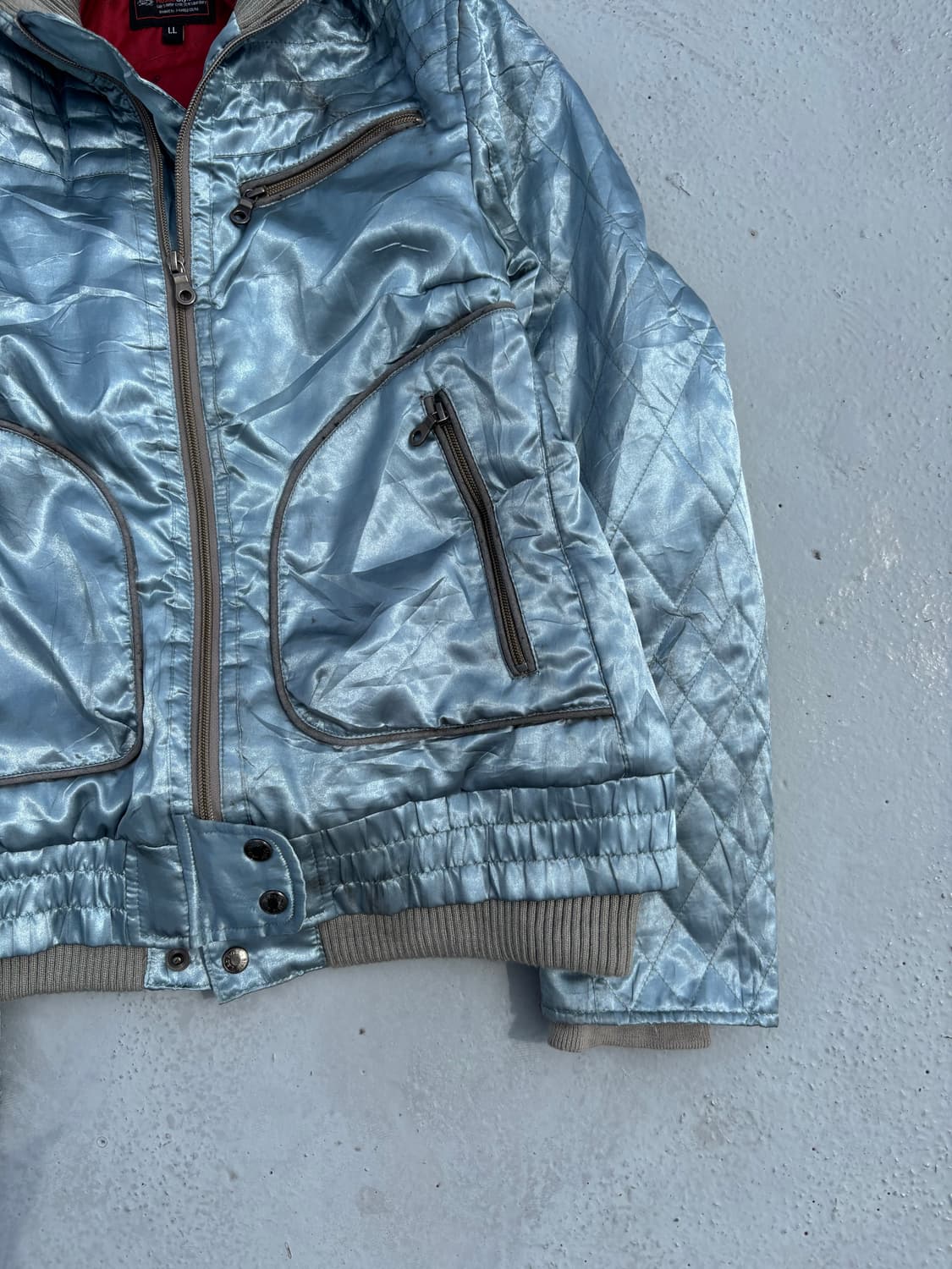 “Vintage” Y2K Mood Sky Blue Zipper Detai 상품이미지5