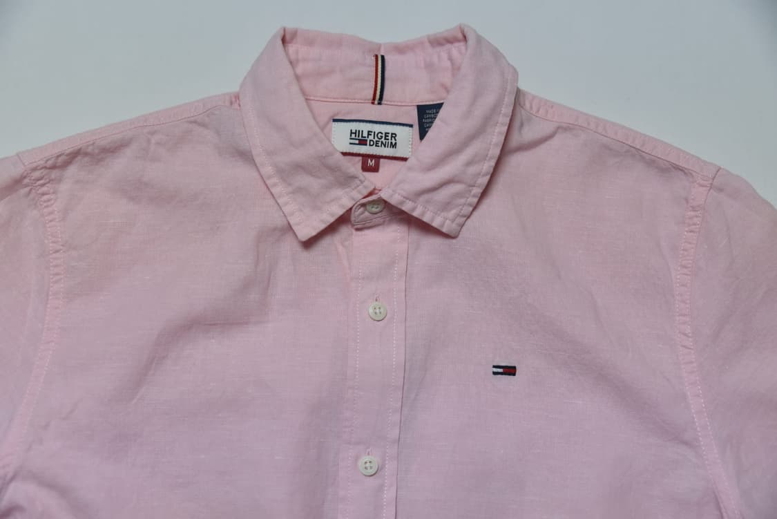 타미힐피거 데님 핑크 반팔 셔츠 M 거의 새상품 상품이미지1