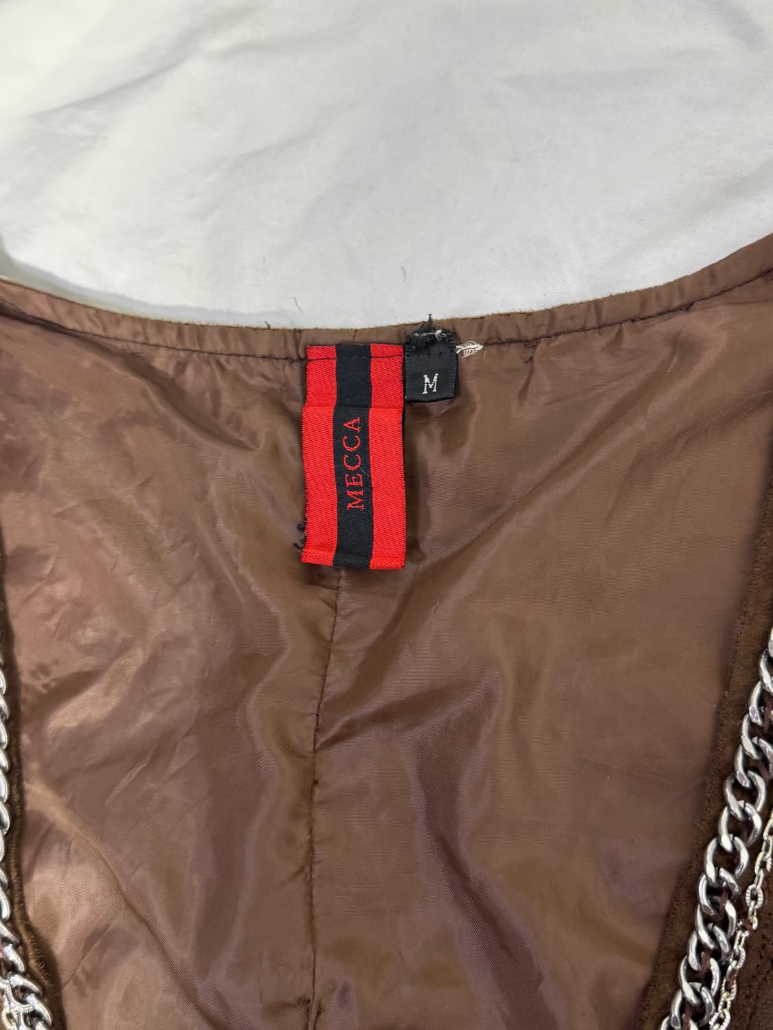 Mecca 스터드 체인 스웨이드 베스트 웨스턴 y2k 글램록 상품이미지5